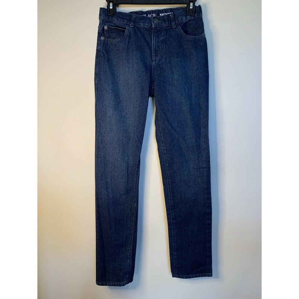 The Children's Place Girls Skinny Jeans Blue Denim 12 Adjustable Waist Stretch